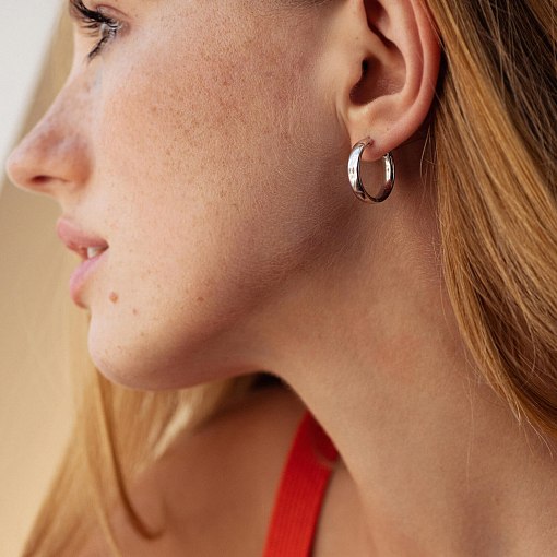 Серьги - кольца в белом золоте с08653 6