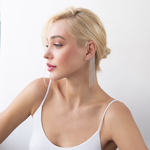 Золотые серьги-пусеты "Минимум" (круглые) с06684 3