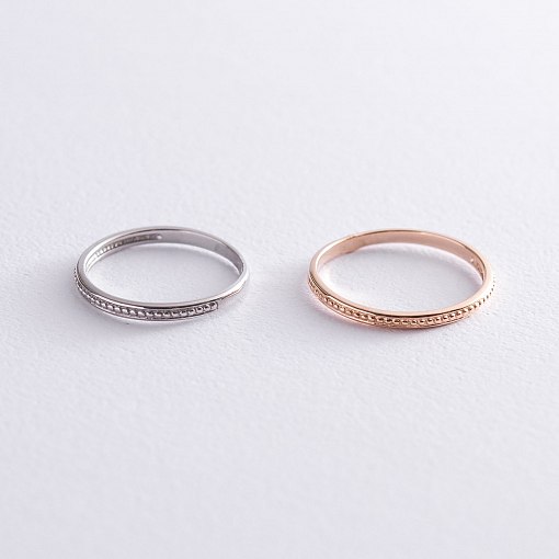 Тонке Каблучка з червоного золота к06598 4