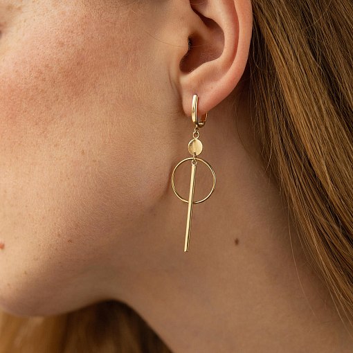 Серьги "Геометрия" в желтом золоте с08537 4