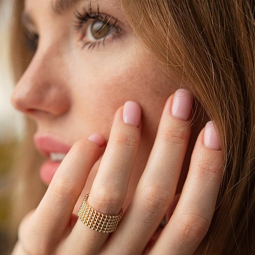 Кольцо "Рейчел" с шариками (желтое золото) к07333 6