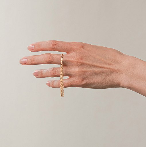 Каблучка з ланцюжками (жовте золото) к07475 15