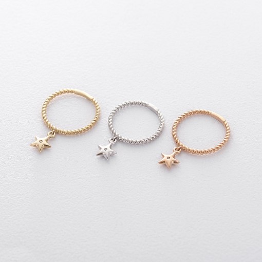 Каблучка Зірка в білому золоті к06119 2