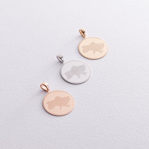 Кулон "Карта Украины" в красном золоте п03766 6
