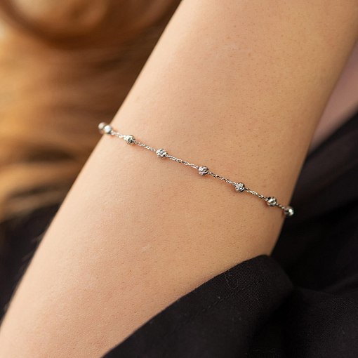 Браслет "Шарики" в белом золоте б05214 4