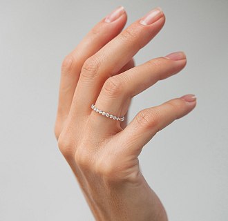 Золота каблучка з діамантами кб0595ri №2