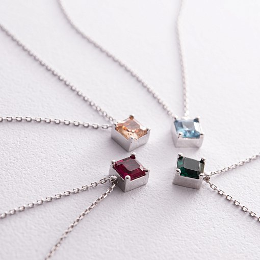 Золотое колье "Альма" (розовый фианит) кол02371 9