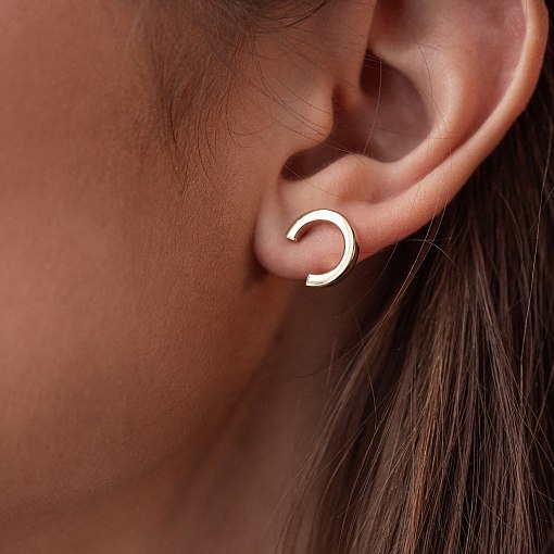 Серьги - пусеты "Мэрилин" в желтом золоте с08178 8