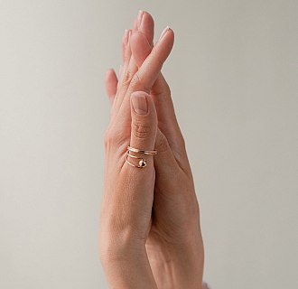 Кольцо "Шарик" в красном золоте к08280 №5