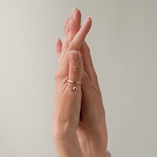 Кольцо "Шарик" в красном золоте к08280 5