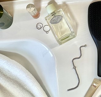 Шариковое золотое кольцо "Сердечко" с перламутром к07952 №7