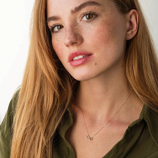 Золотое колье "Бесконечность" кол02318 2