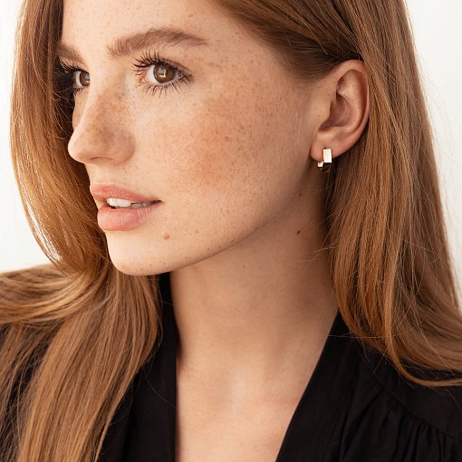 Серьги "Шестиугольники" в красном золоте с07995 4