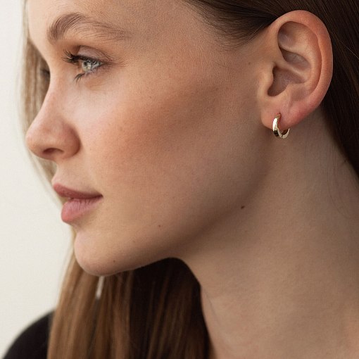 Серьги - кольца в желтом золоте с08715 2