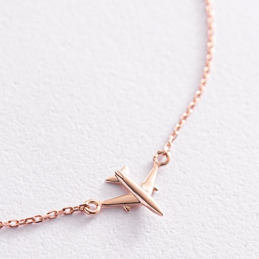 Браслет "Самолетик" в красном золоте б04143 4