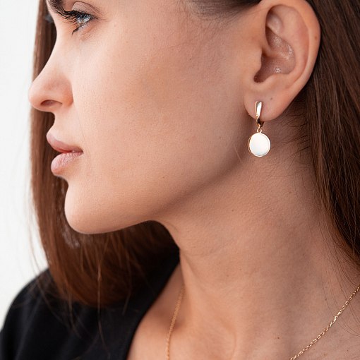 Серьги "Монетки" в желтом золоте с07624 5