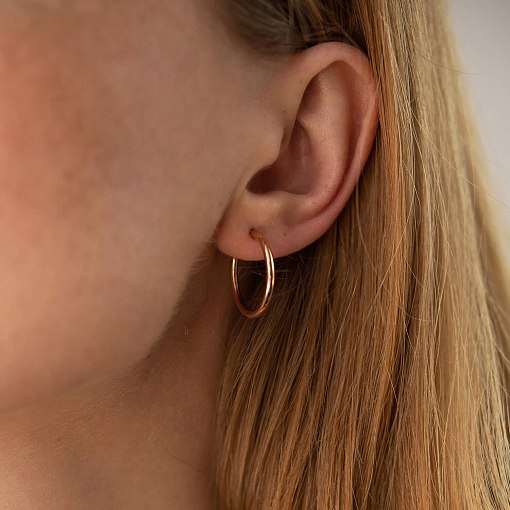 Серьги "Кольца" в красном золоте с02464 2