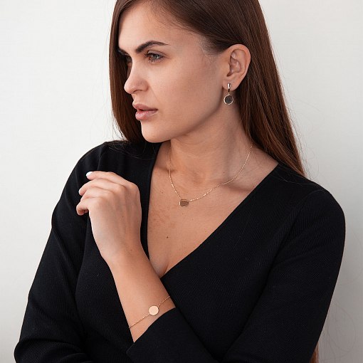 Колье "Монетка" в желтом золоте (возможна гравировка) кол02041 6