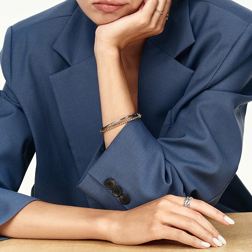 Жесткий золотой браслет "Шарики" б02773 2