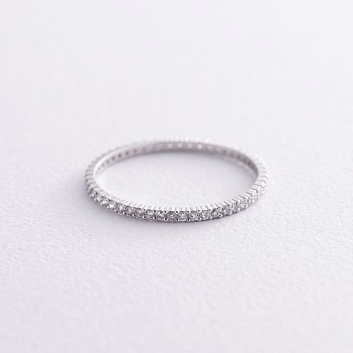 Каблучка з доріжкою діамантів (біле золото) 217771121 3