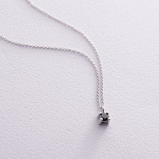 Золоте кольє з чорним діамантом колб0099y 3