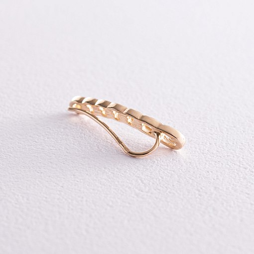 Моносерьга "Цепочка" в желтом золоте с08031 4