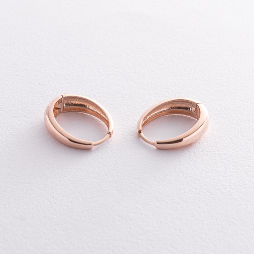 Серьги "Овальные" в красном золоте с08506 6