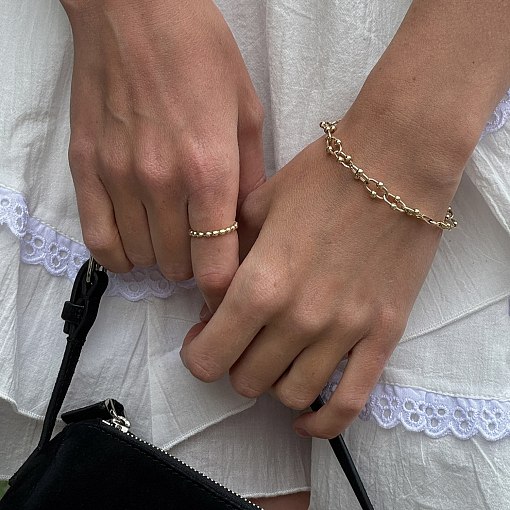 Золота Каблучка в стилі мінімалізм к05332 11