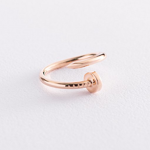 Кольцо "Гвоздь" в красном золоте к04439