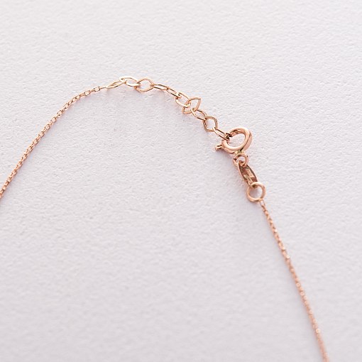 Двойное колье с фианитом в красном золоте кол01526 4