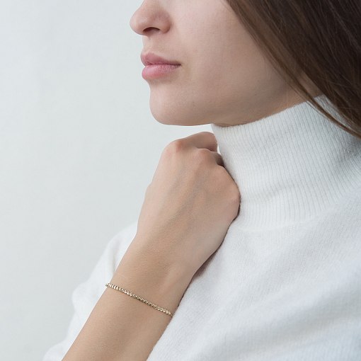 Кульковий браслет з жовтого золота б04301 3