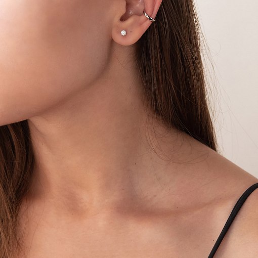 Серьга - каффа в белом золоте с07492 3