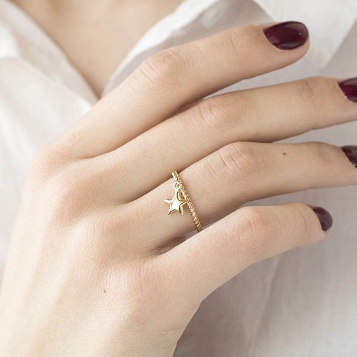 Каблучка Зірка в жовтому золоті к06113 4