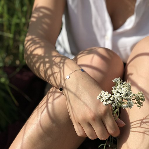 Браслет с монетами в белом золоте б04145 3