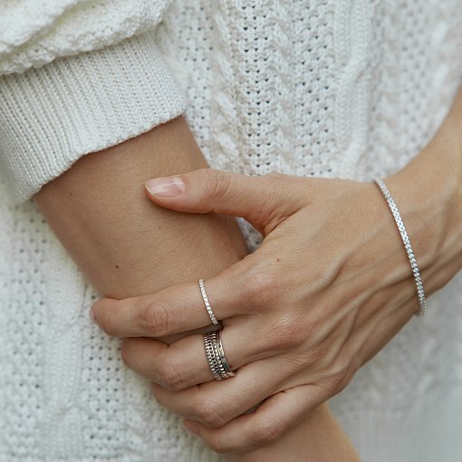 Золотой браслет "Clarice" с дорожкой камней б05558 15