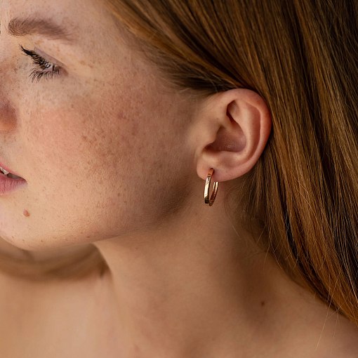 Серьги - кольца в красном золоте с08328 4