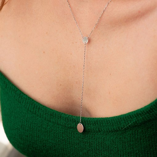 Кольє Монеточка в білому золоті (можливе гравіювання) кол01480 5