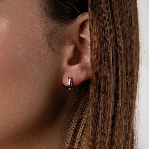 Серьги - кольца в белом золоте с08210 2