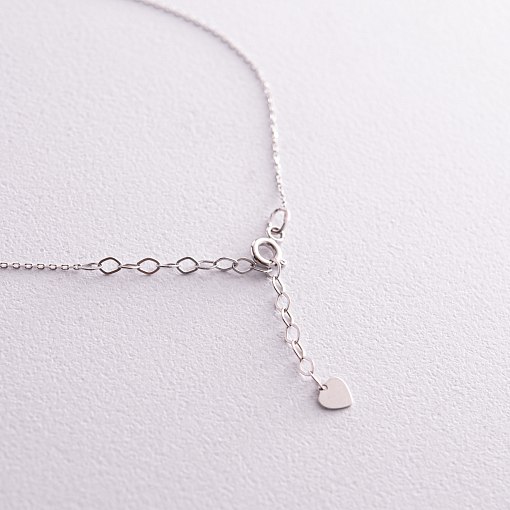 Колье "С Украиной в сердце" в белом золоте (голубая и желтая эмаль) кол02306 7