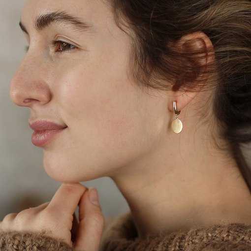 Серьги "Монетки" из красного золота с06399 3