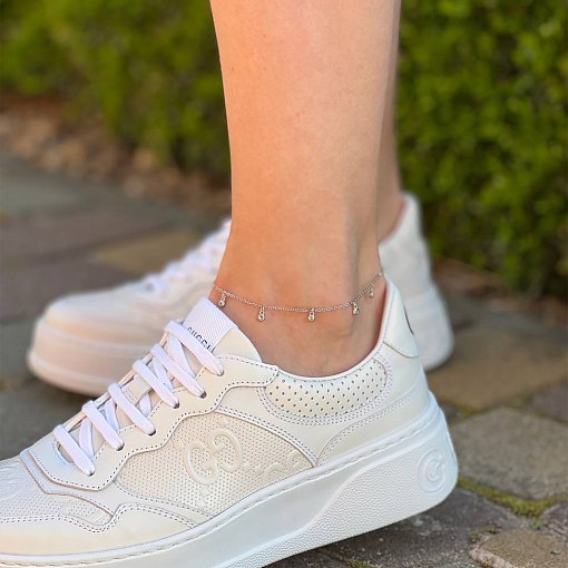 Золотой браслет "Шарики" на ногу б04808 4