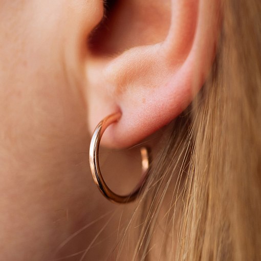 Серьги - пусеты "Келли" в красном золоте с07748 4