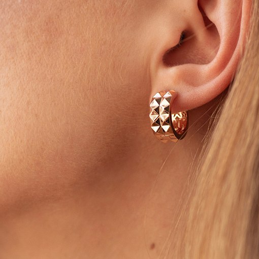 Серьги - кольца "Monika" в красном золоте с09007 4