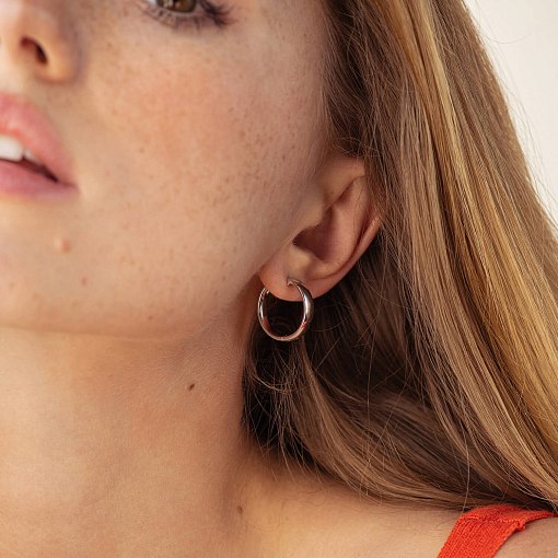 Серьги - кольца в белом золоте с08653 2