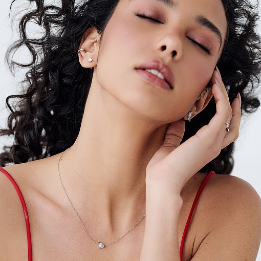 Серьга - каффа в белом золоте с07492 7