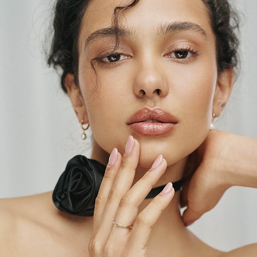 Серьги - кольца с жемчугом (желтое золото) с08359 7