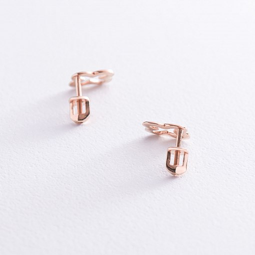 Серьги - пусеты "Клевер" (красное золото) с06965 5