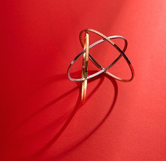 Жесткий браслет "Kylie" в красном золоте б05570 №7