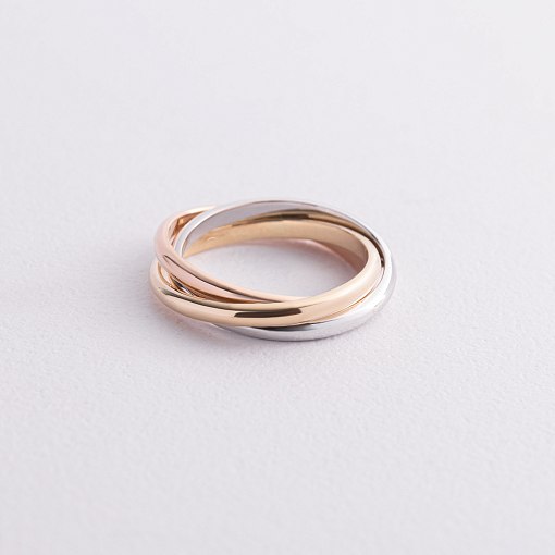 Каблучка з трьох кольорів золота к06703