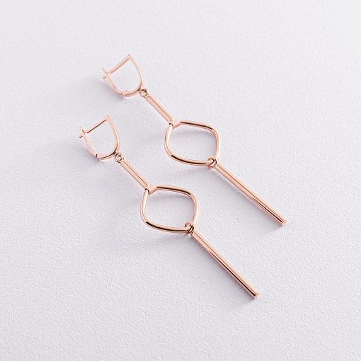 Серьги "Мелисса" в красном золоте с07377 2